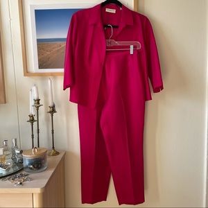 Vintage Magenta Silk Suit Set